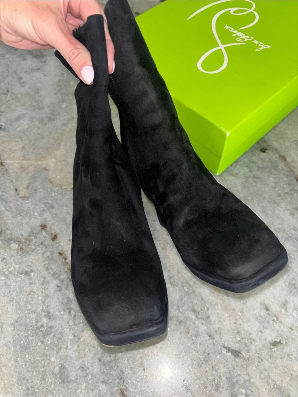 Sam Edelman Jaye Black Suede Booties, 8.5